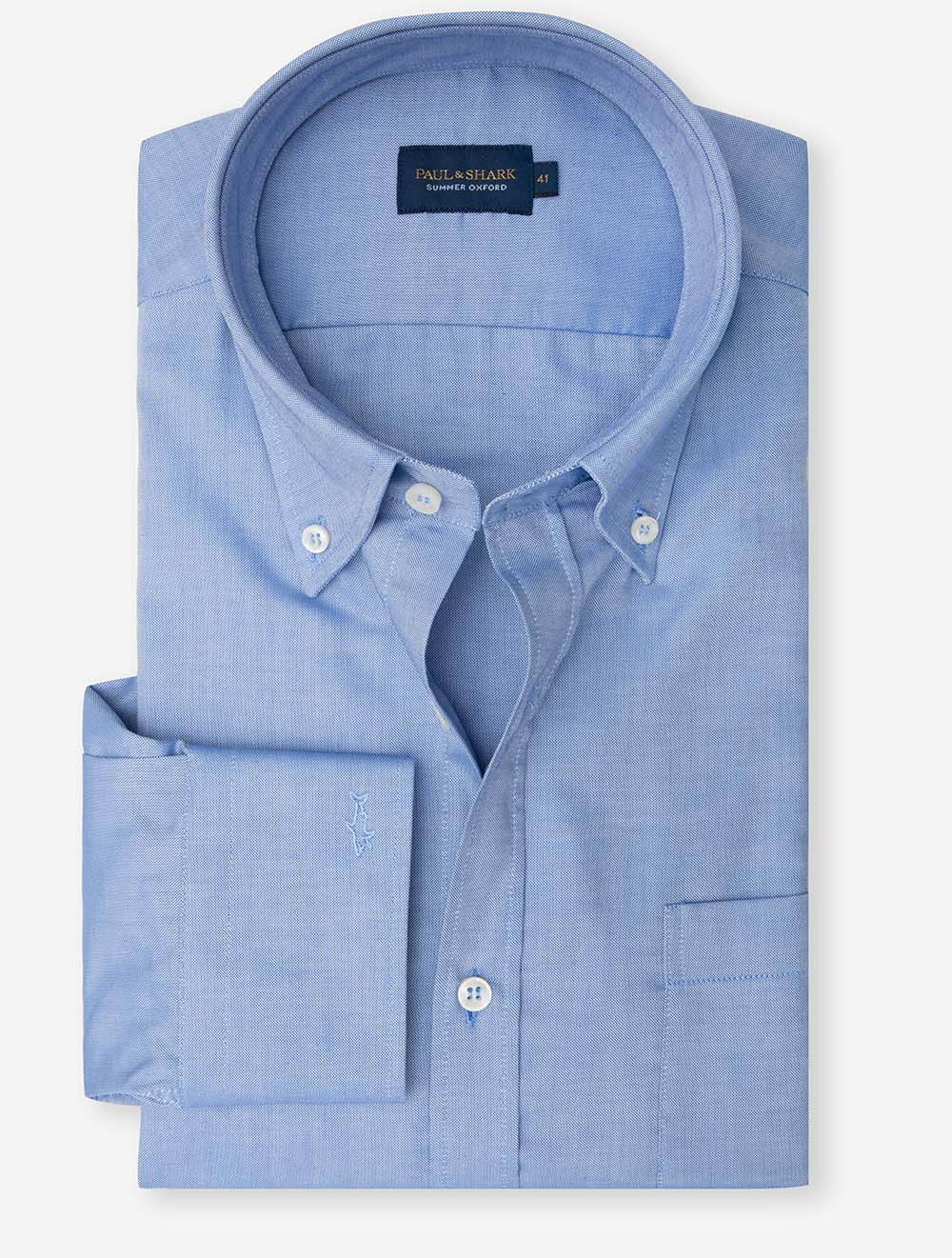 Buttondown Oxford Cotton Plain Shirt Navy