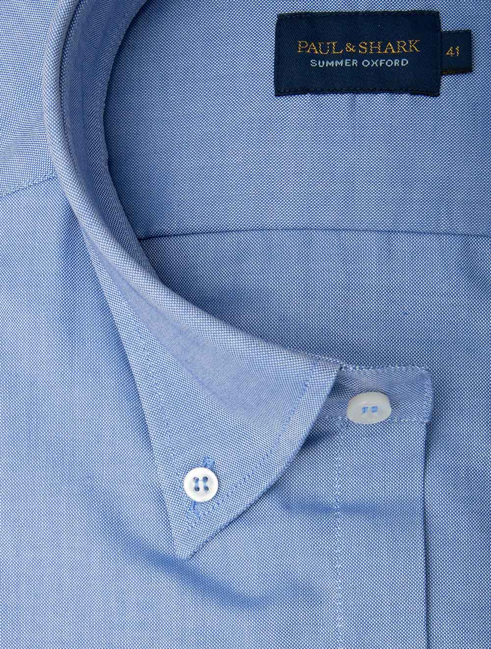 Buttondown Oxford Cotton Plain Shirt Navy