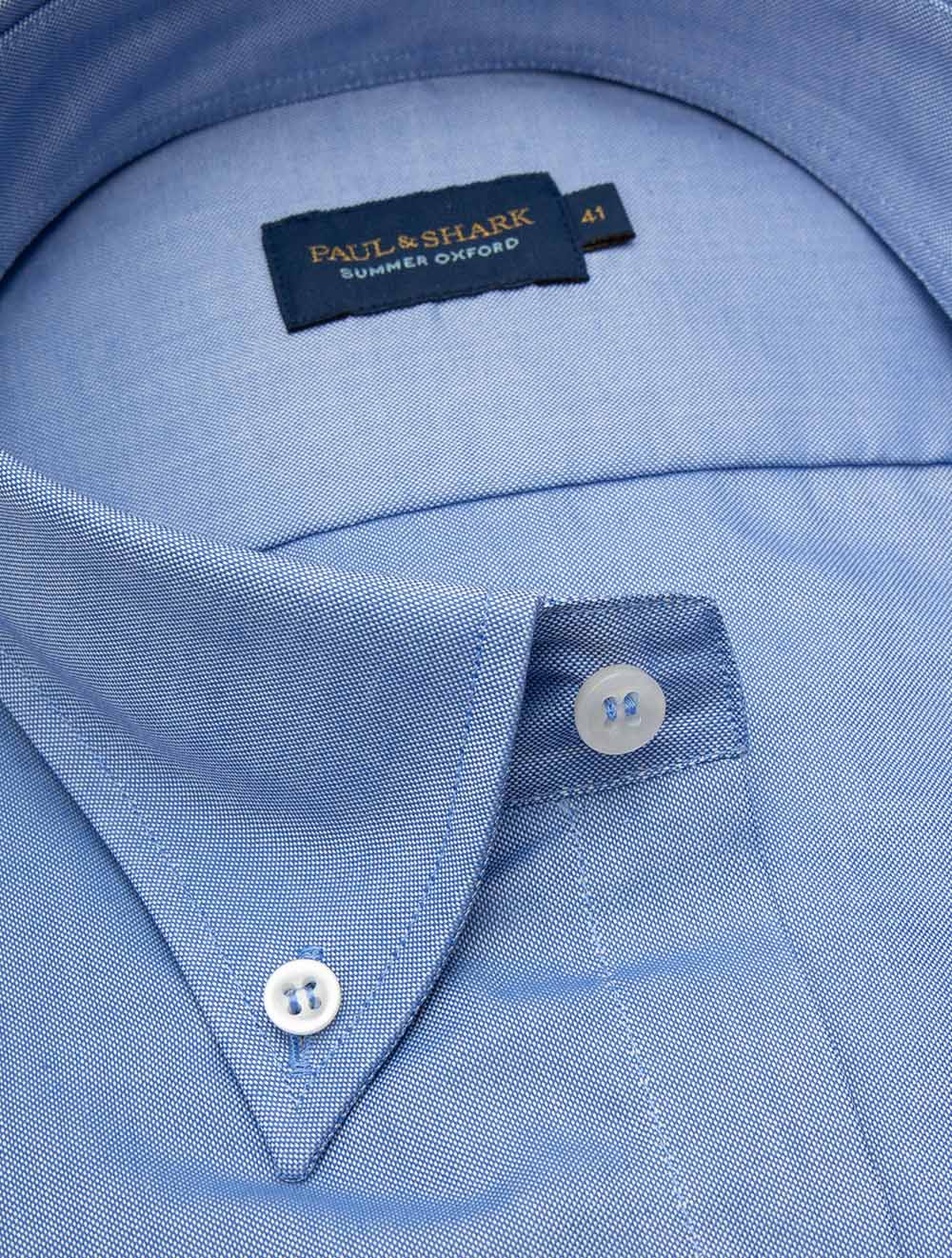 Buttondown Oxford Cotton Plain Shirt Navy