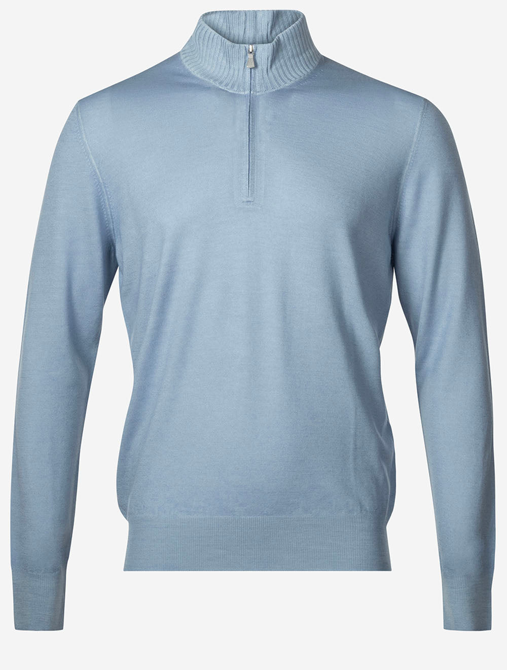 Mock Zip Knitwear Light blue