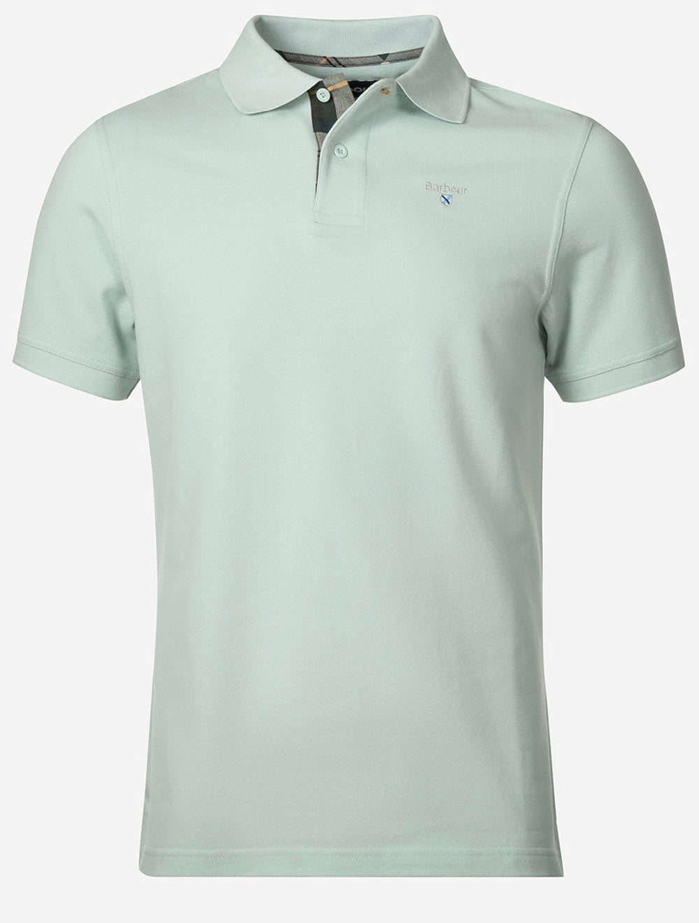 Tartan Pique Polo Mint Blue
