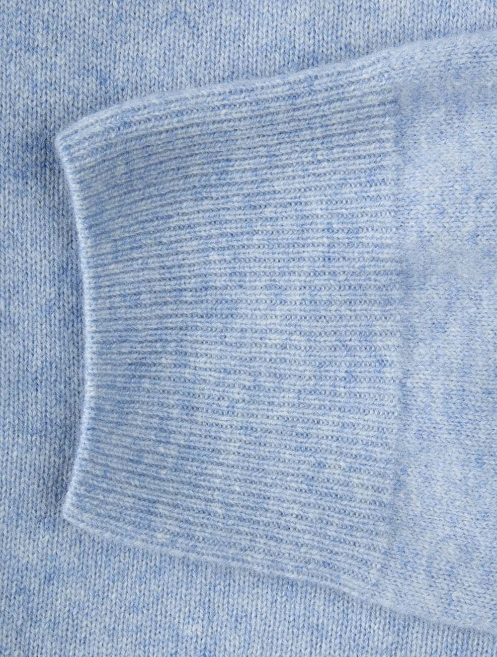 Superfine Lambswool Half Zip Light Blue Melange