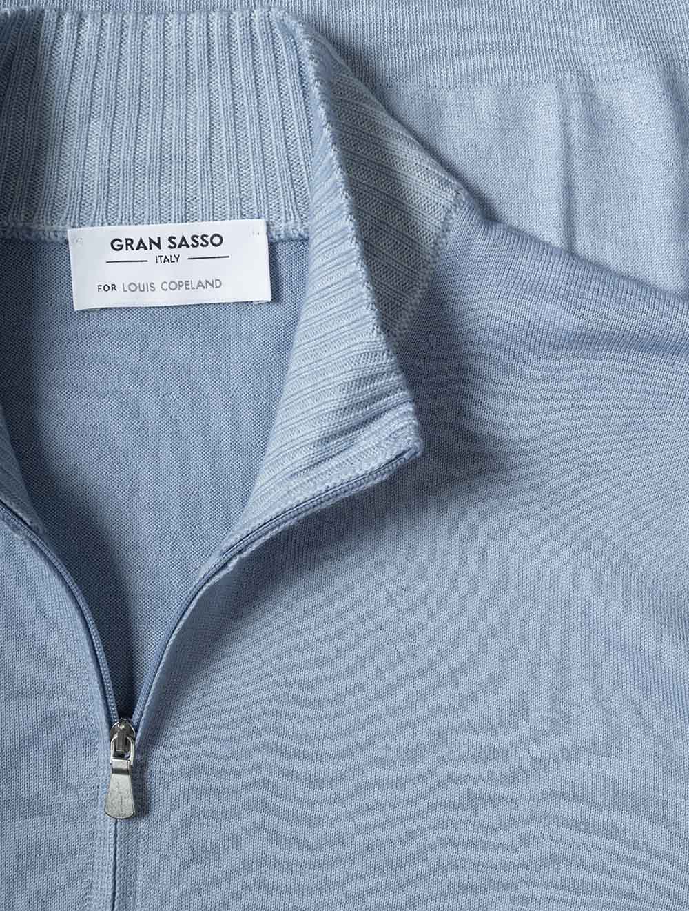 Mock Zip Knitwear Light blue