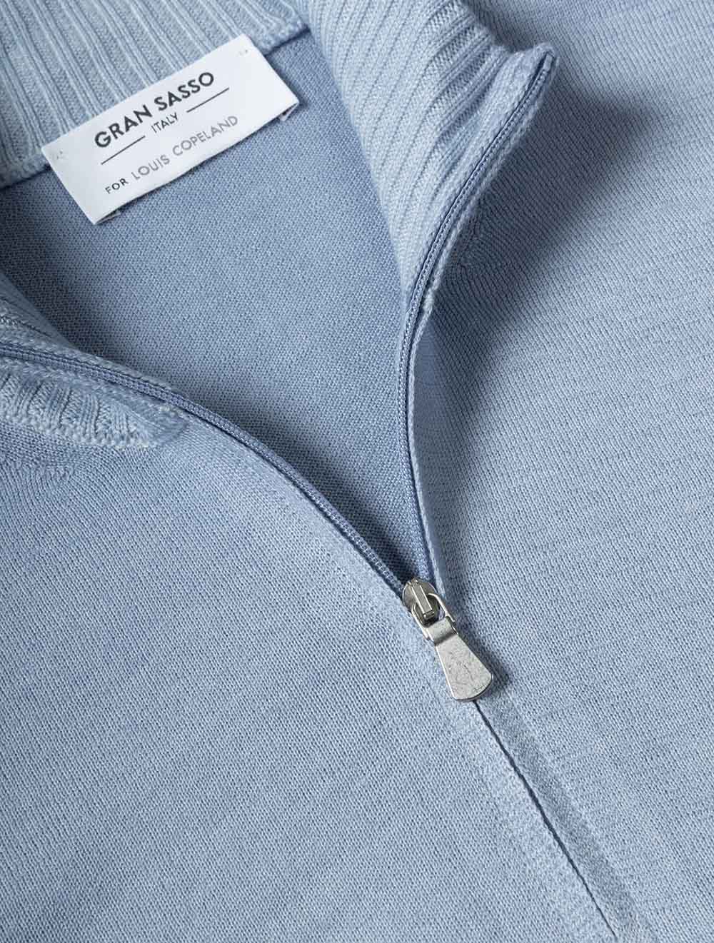 Mock Zip Knitwear Light blue