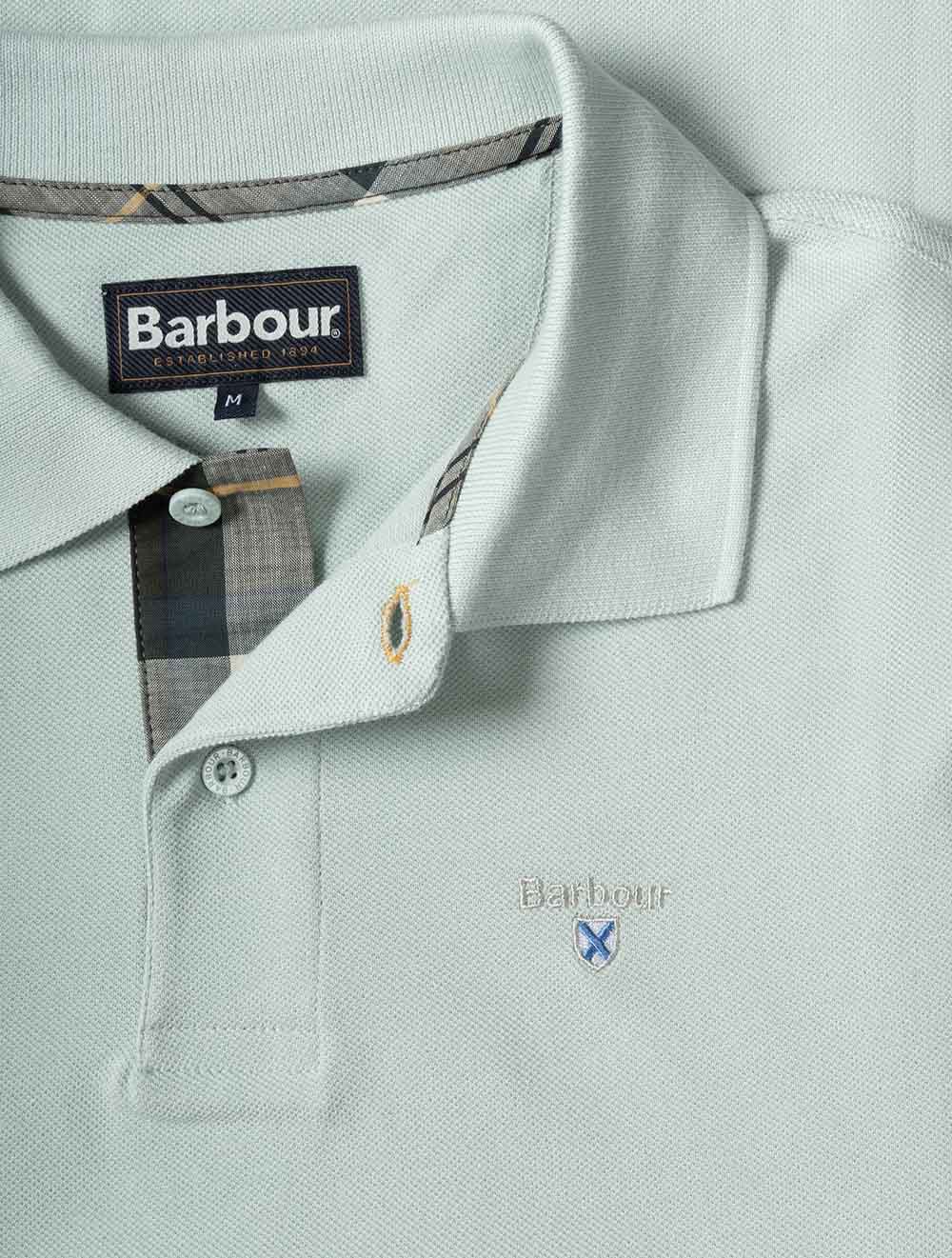 Tartan Pique Polo Mint Blue