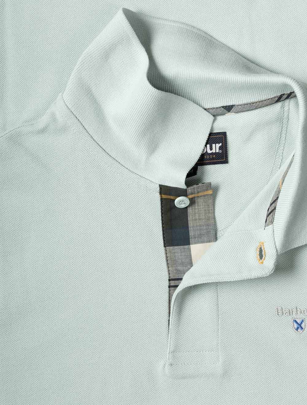 Tartan Pique Polo Mint Blue