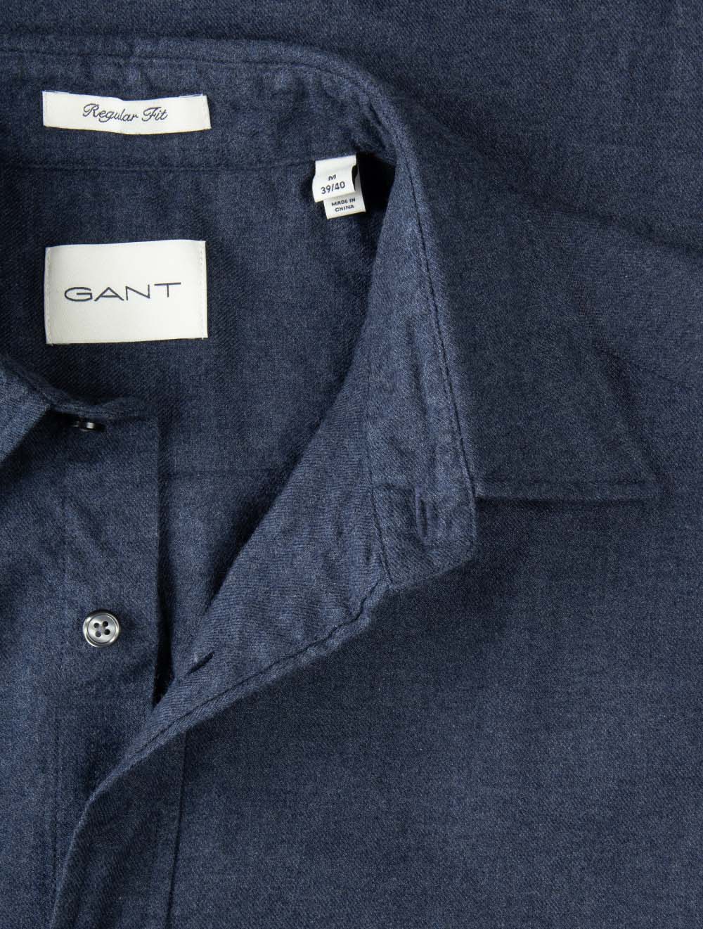 Regular Flannel Shirt Dark Indigo Melange