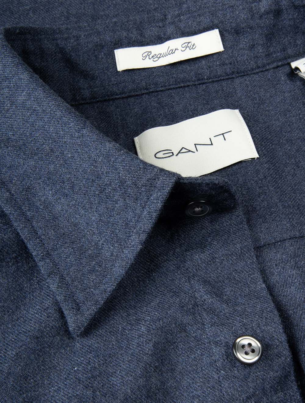 Regular Flannel Shirt Dark Indigo Melange