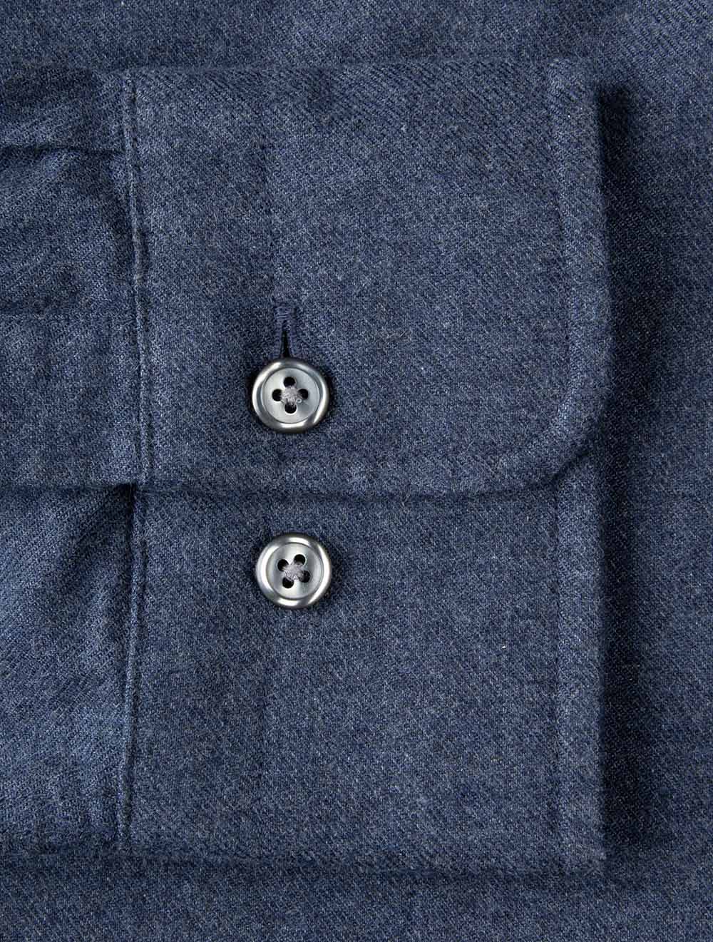 Regular Flannel Shirt Dark Indigo Melange