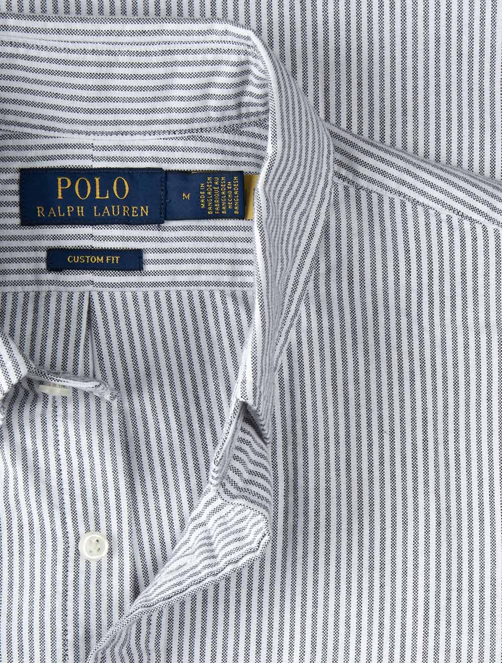 Custom Fit Striped Oxford Shirt Andover Heather