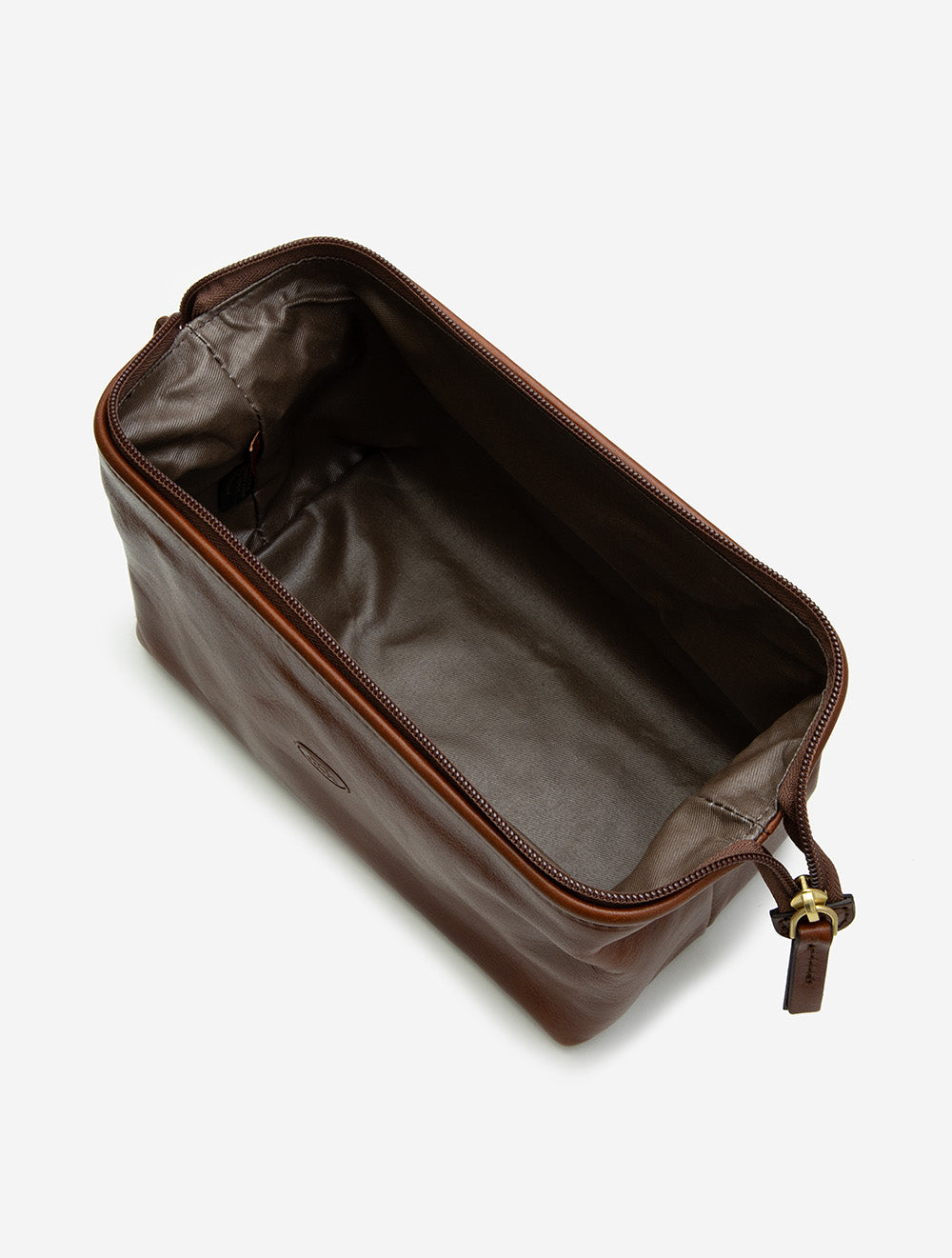 Leather Toiletry Bag Brown