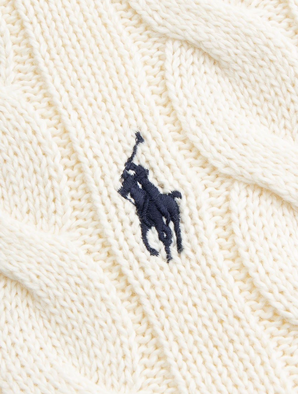 Cable Cotton Quarter Zip Jumper Cream