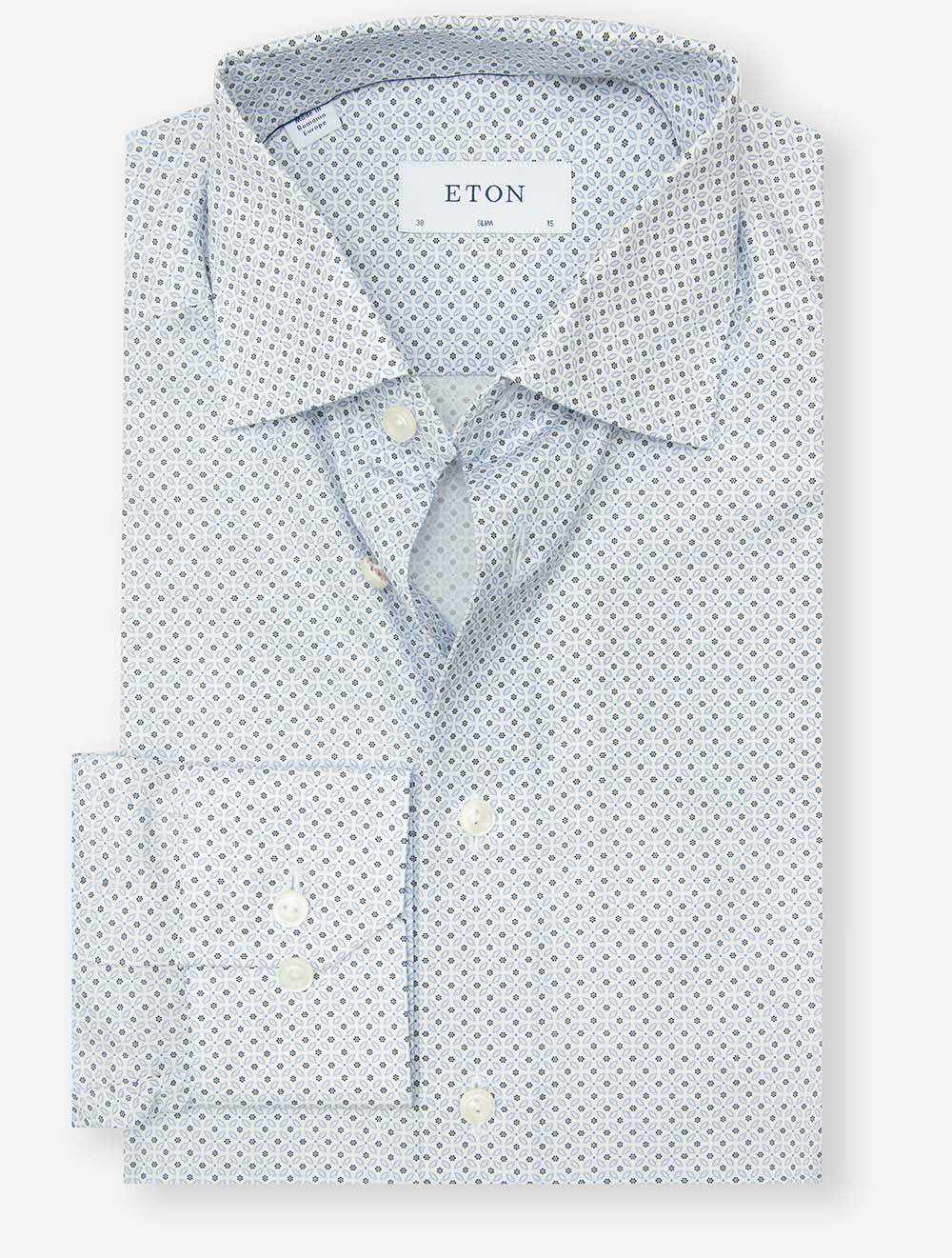 Slim Poplin Shirt-Blue