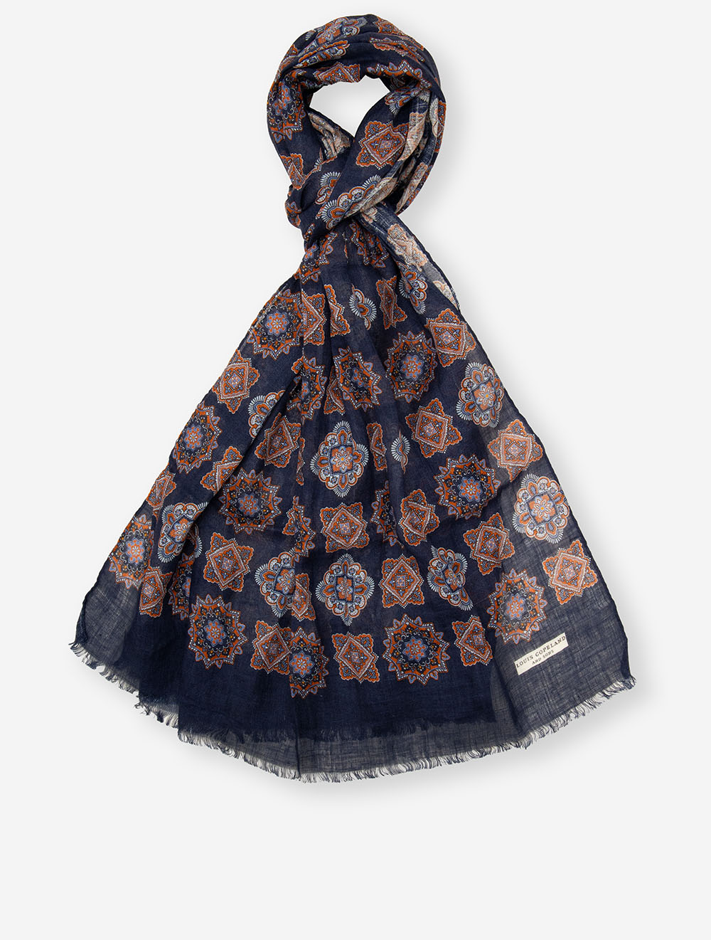 Orange Floral Pattern Scarf
