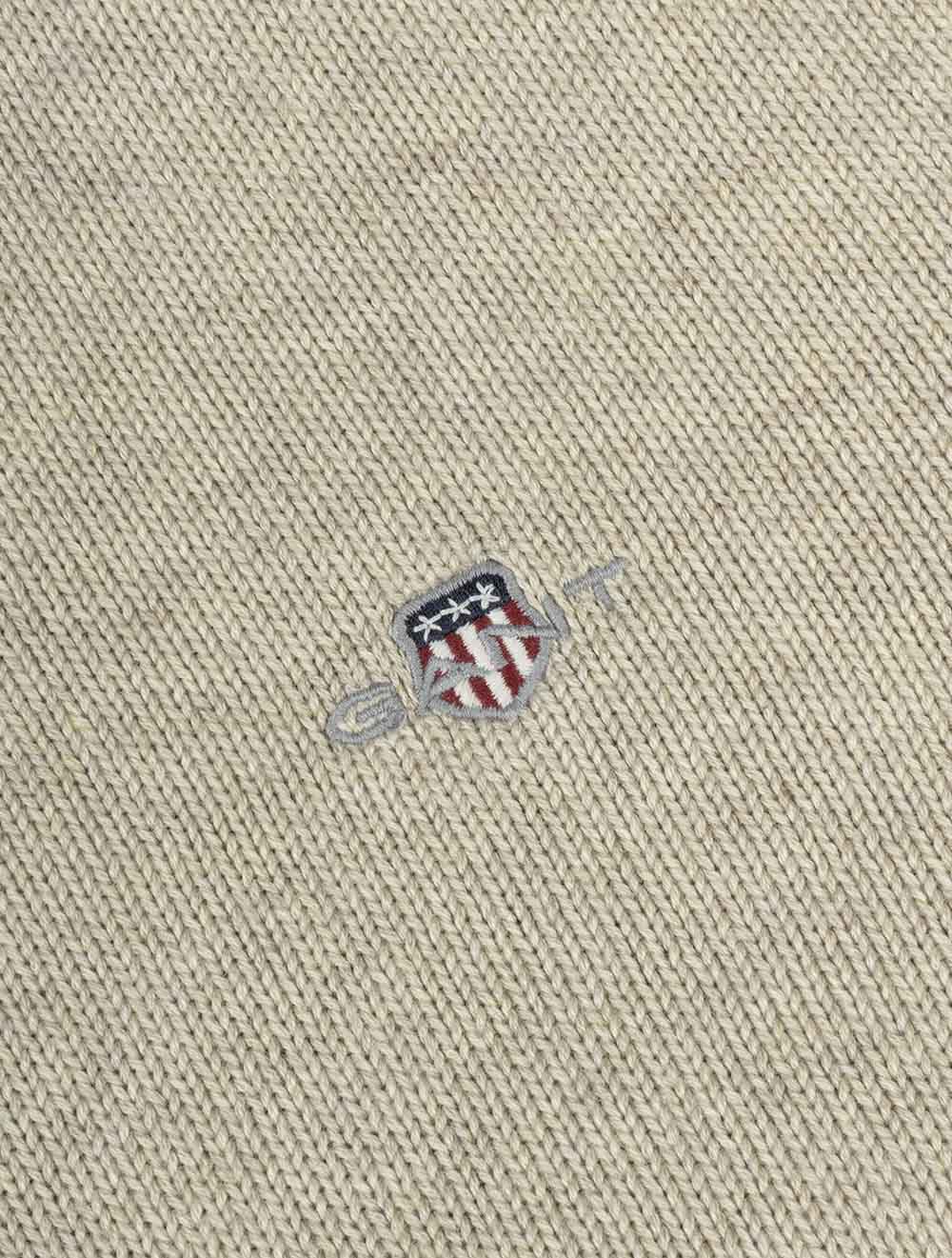 Casual Cotton Half Zip Oat Melange