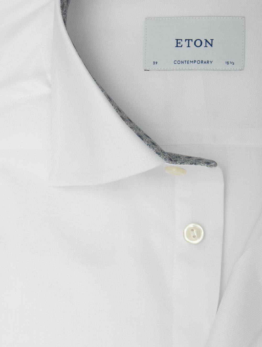 Contemporary Fit Medallion Effect Inlay Shirt White