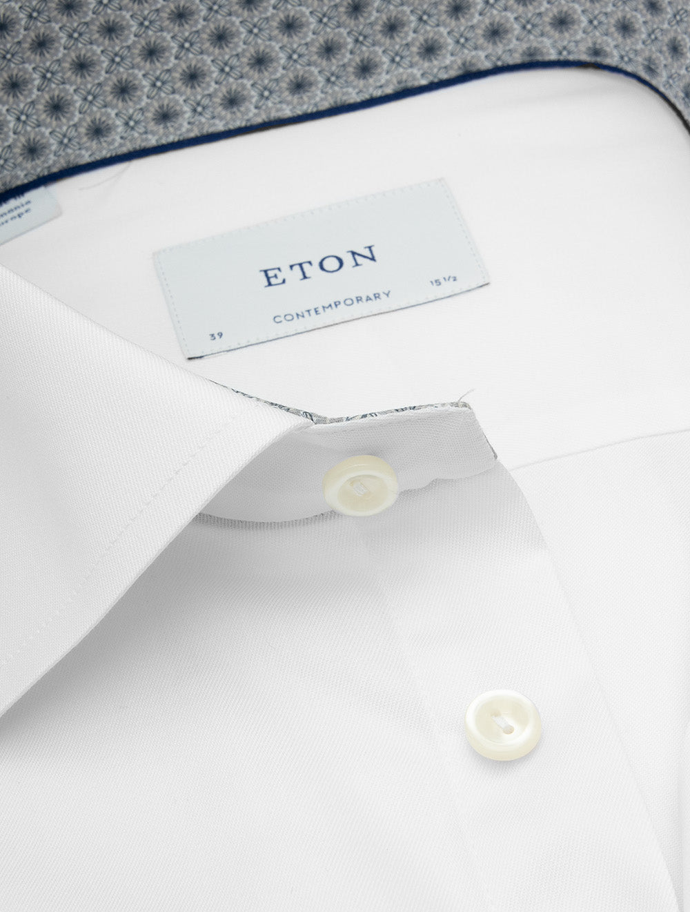Contemporary Fit Medallion Effect Inlay Shirt White