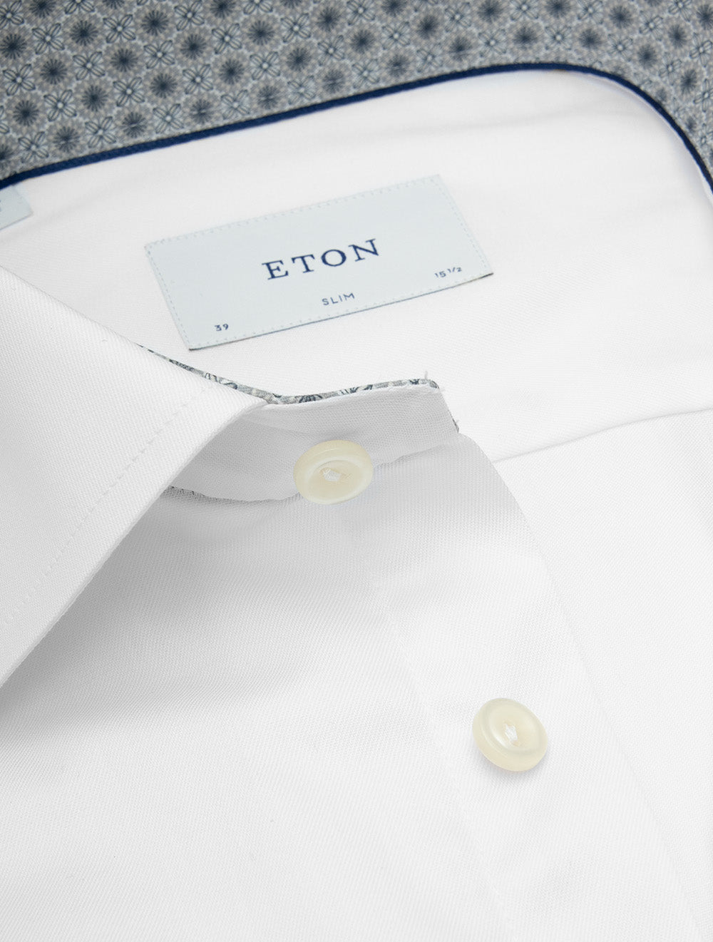 Slim Fit Medallion Effect Inlay Shirt White