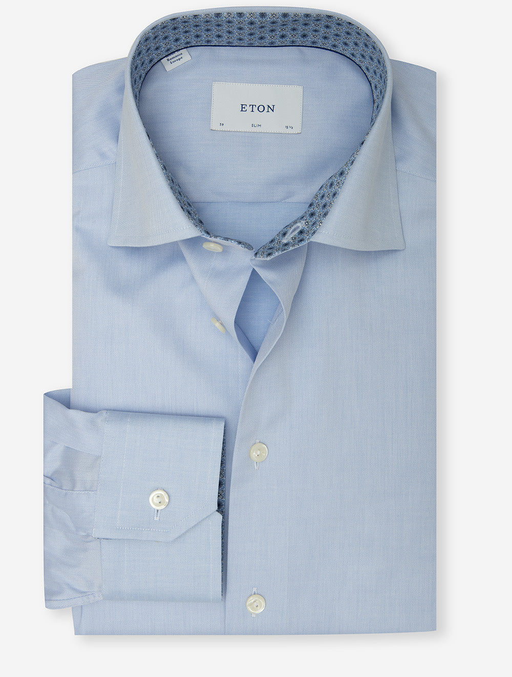 Slim Fit Medallion Effect Inlay Shirt Blue
