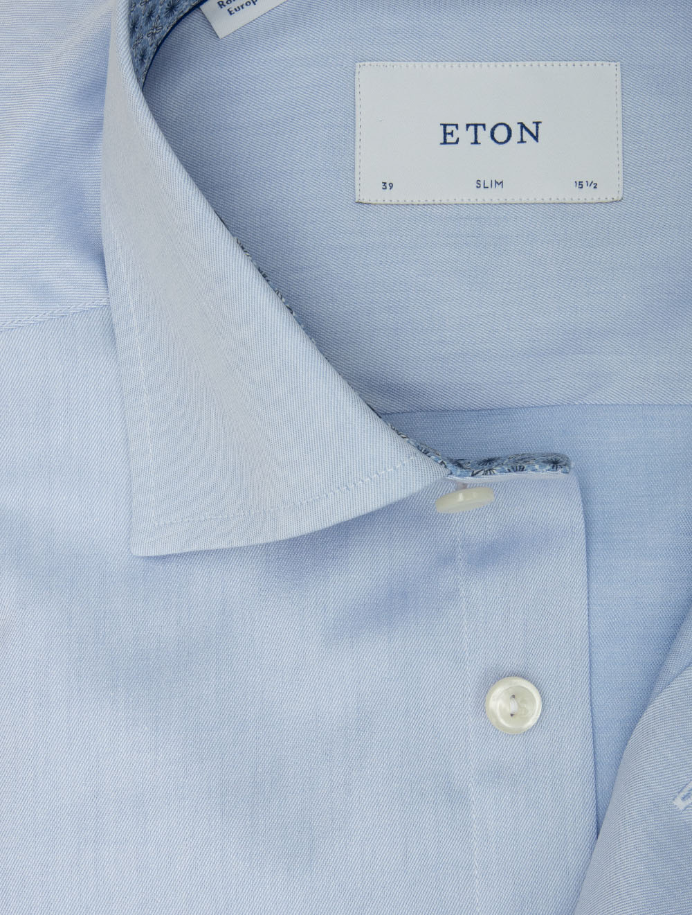 Slim Fit Medallion Effect Inlay Shirt Blue