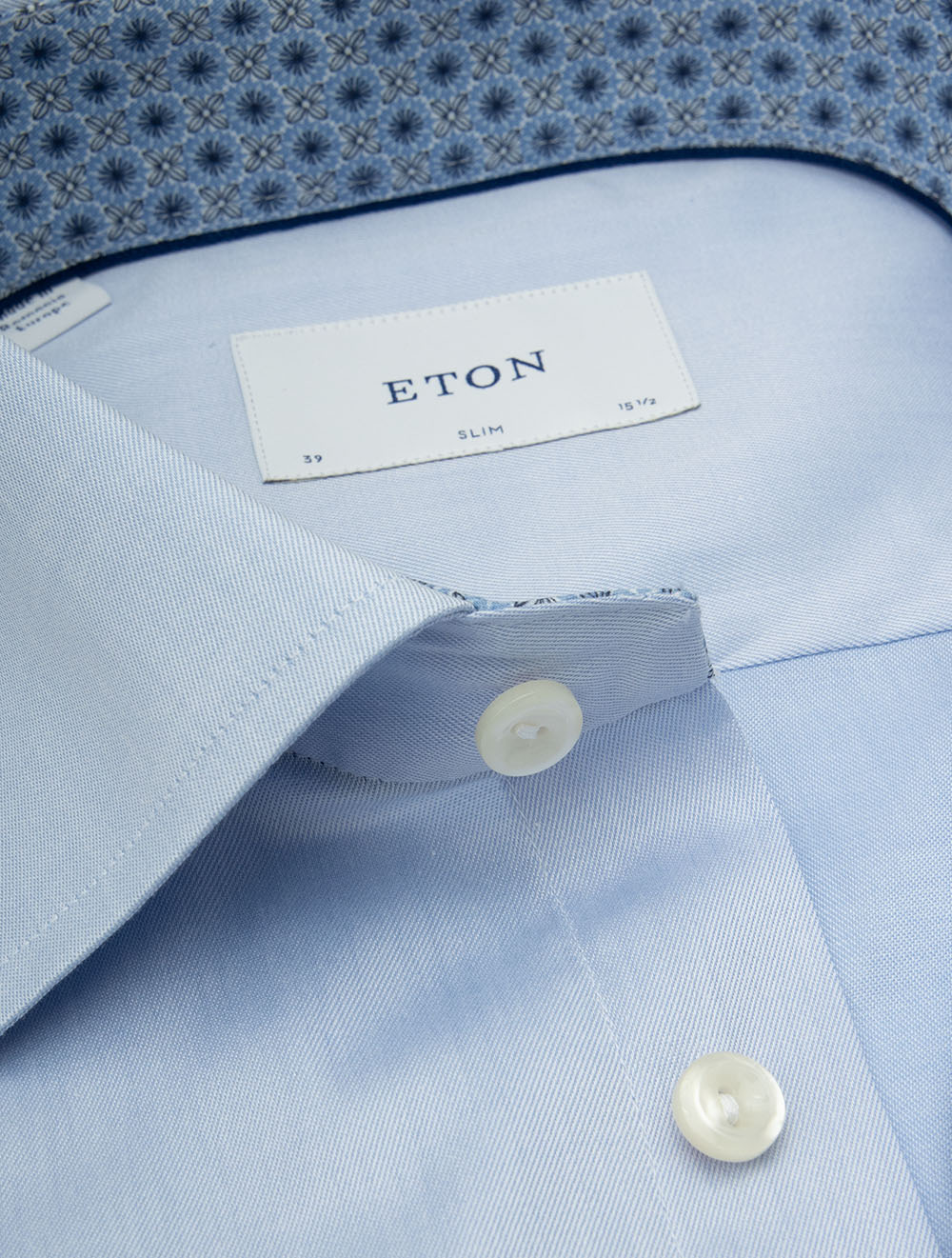 Slim Fit Medallion Effect Inlay Shirt Blue