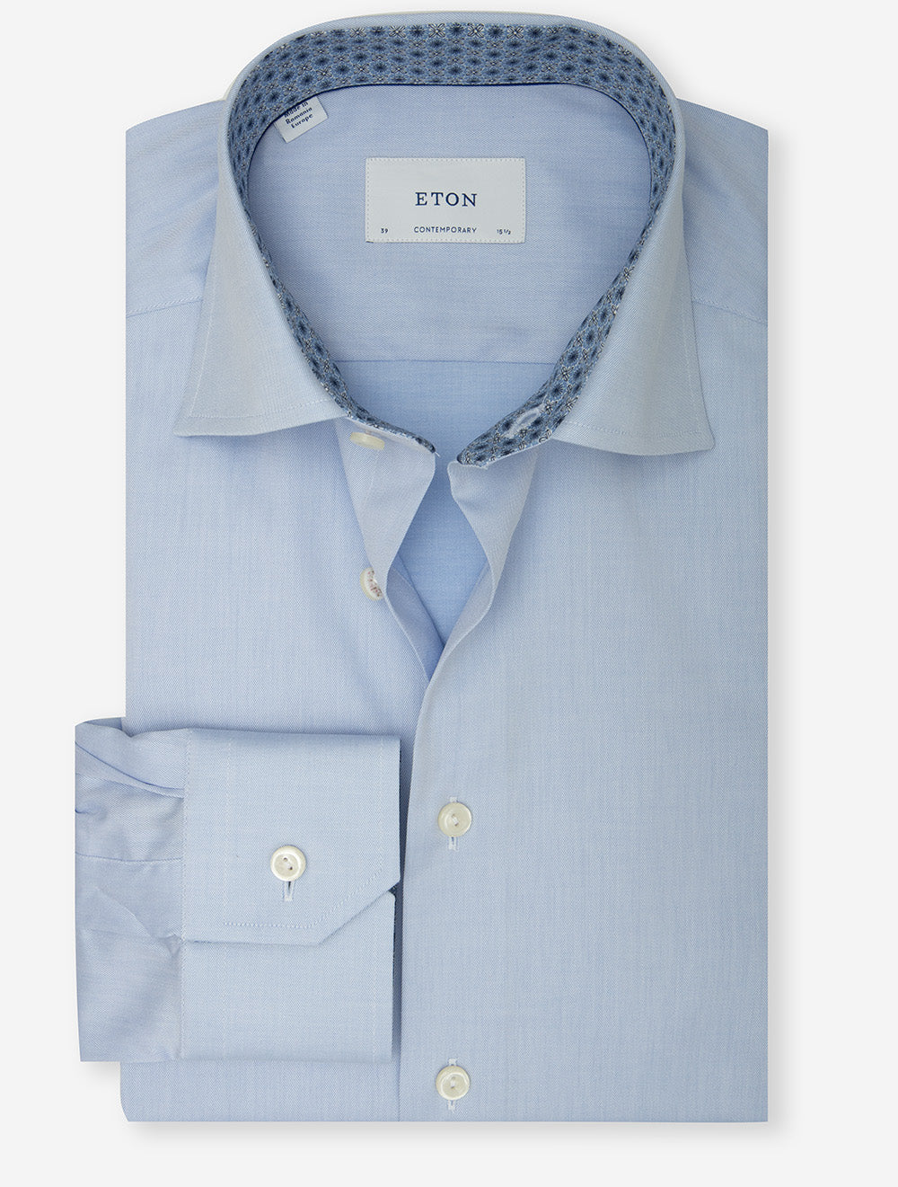 Contemporary Fit Medallion Effect Inlay Shirt Blue