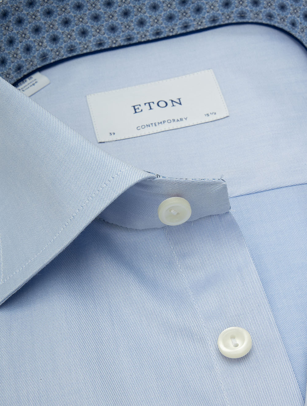 Contemporary Fit Medallion Effect Inlay Shirt Blue