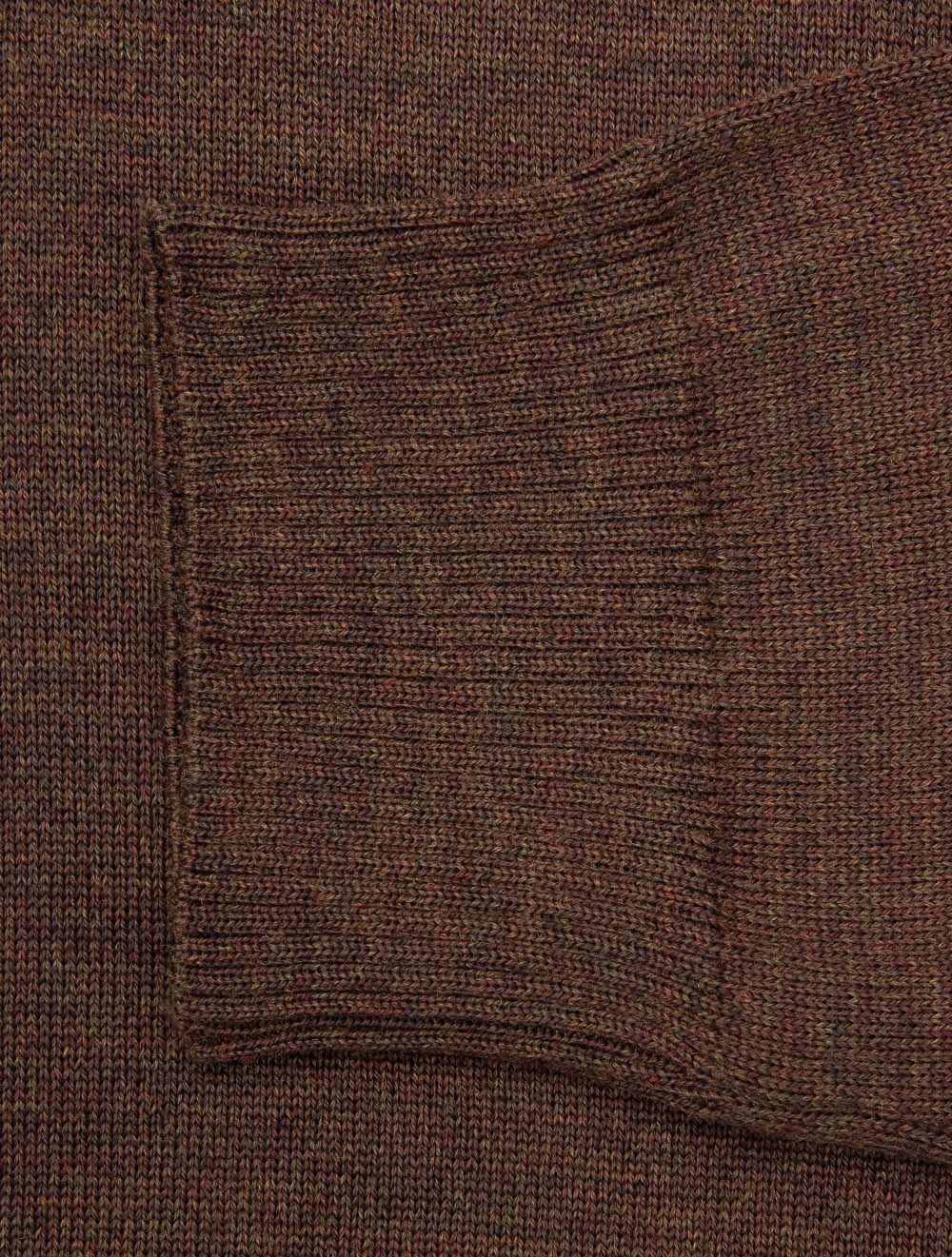 Pull Stenstroms en laine mérinos à demi-zip - Marron foncé chiné