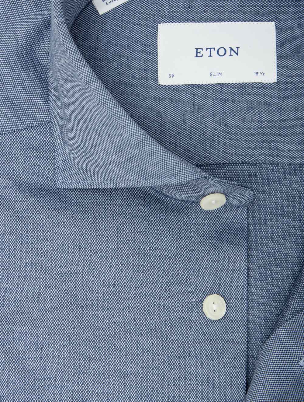 Chemise Slim Fit Filo di Scozia en maille jacquard Bleu