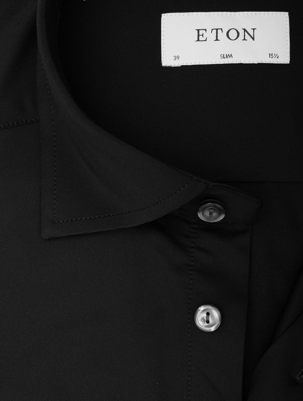 Chemise semi-unie coupe ajustée, extensible dans les quatre sens, noir ébène
