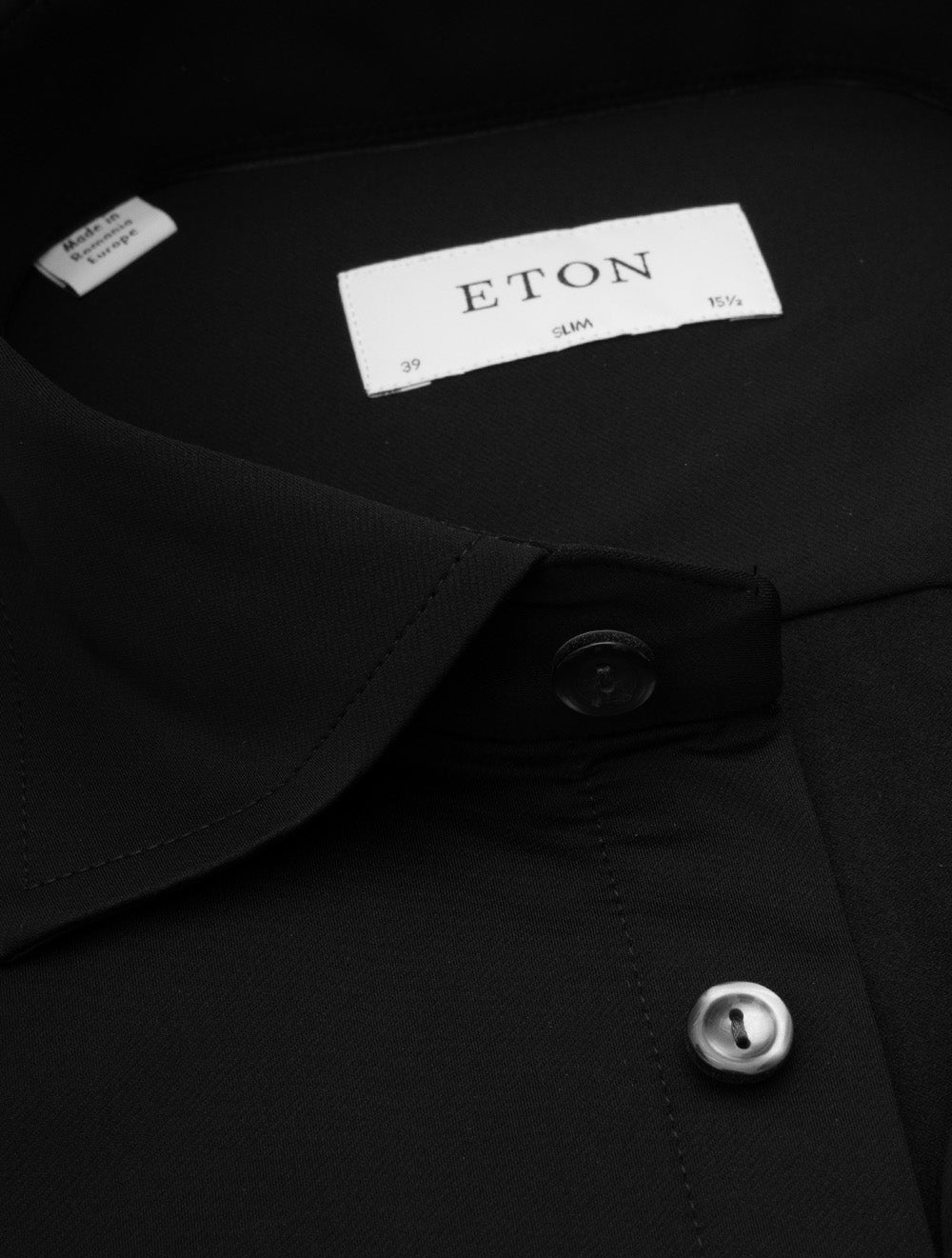 Chemise semi-unie coupe ajustée, extensible dans les quatre sens, noir ébène