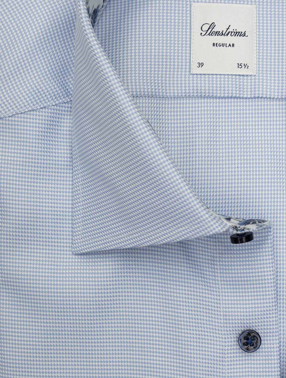 Stenstroms Flower Inlay Shirt-Blue