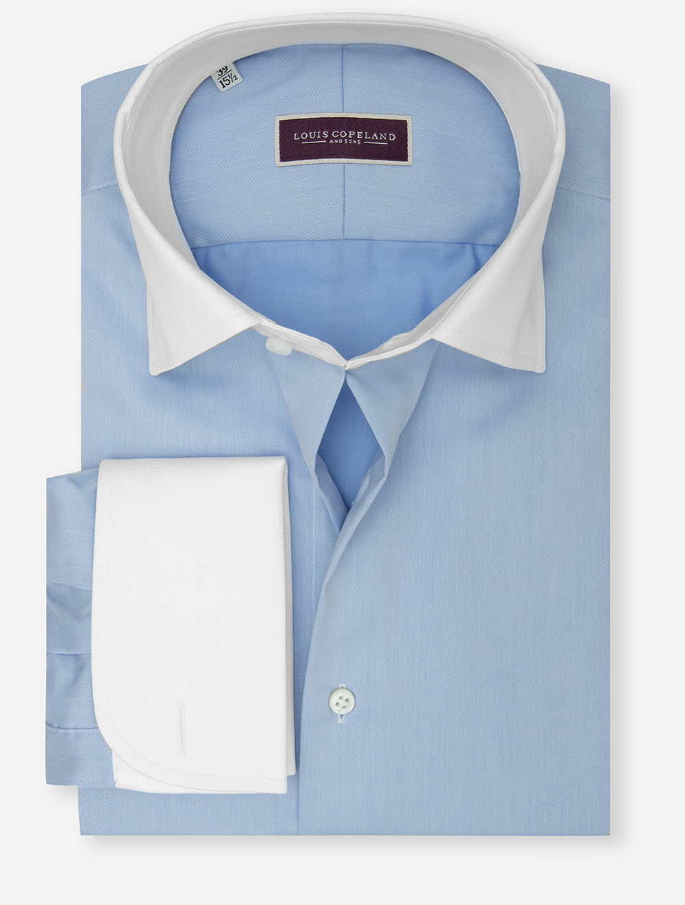 Contrast Collar and Cuff Slim Fit Shirt Blue
