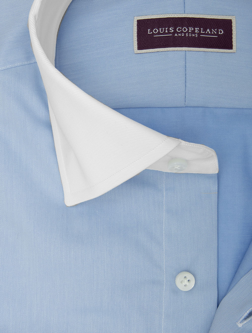 Contrast Collar and Cuff Slim Fit Shirt Blue