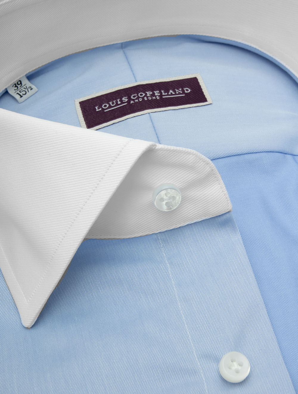 Contrast Collar and Cuff Slim Fit Shirt Blue