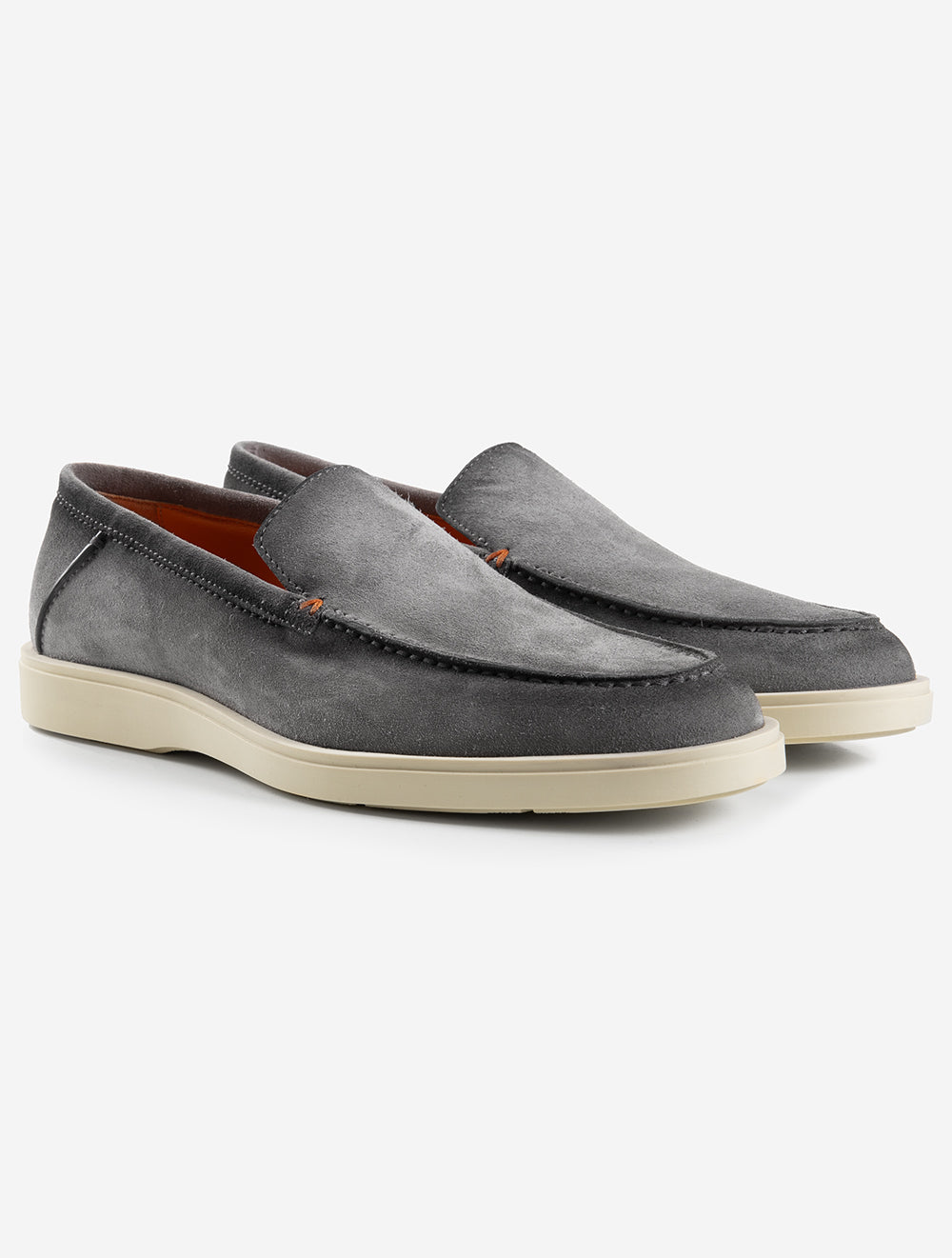 SANTONI - Chaussures à enfiler en daim - Gris