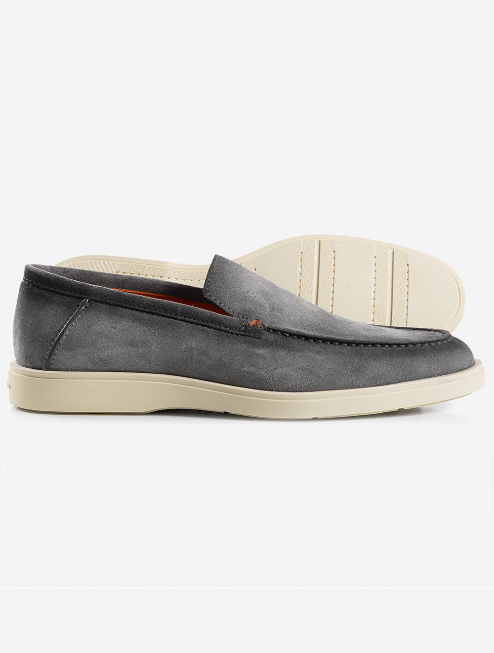 SANTONI - Chaussures à enfiler en daim - Gris