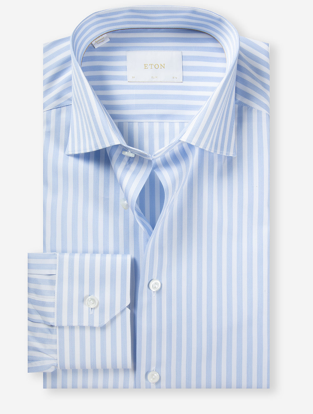 ETON Slim Fit Bengal Striped Elevated Shirt-Blue