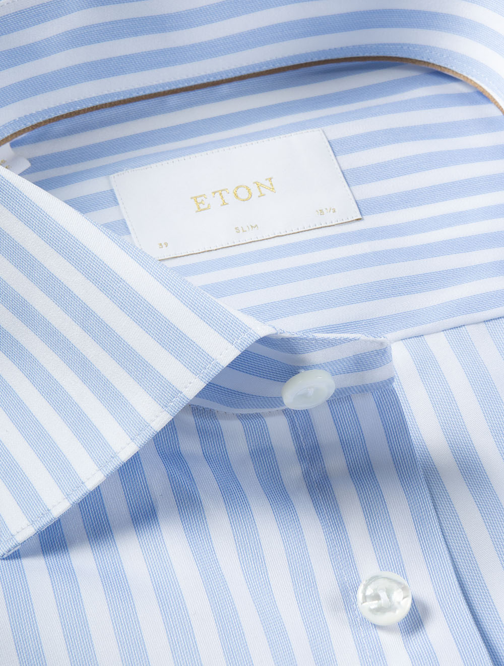 ETON Slim Fit Bengal Striped Elevated Shirt-Blue