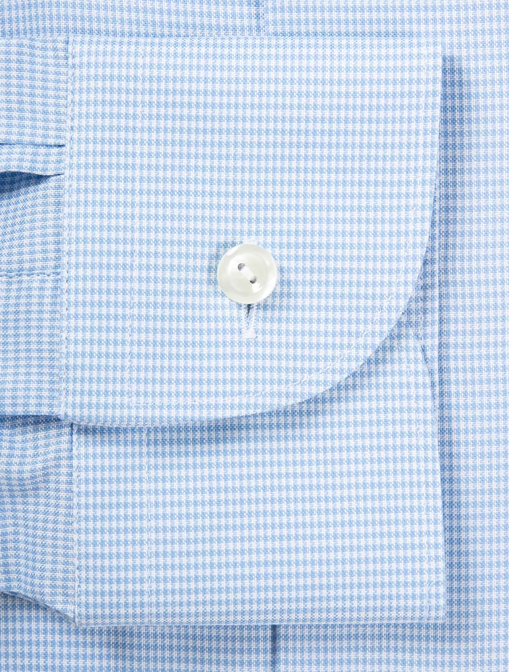 Eton Cont B/D Check Oxford Shirt-Blue