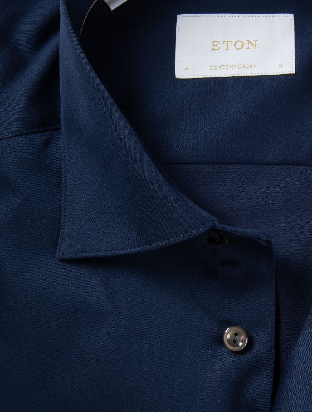 Chemise en sergé surélevée ETON Contemp. - Bleu marine