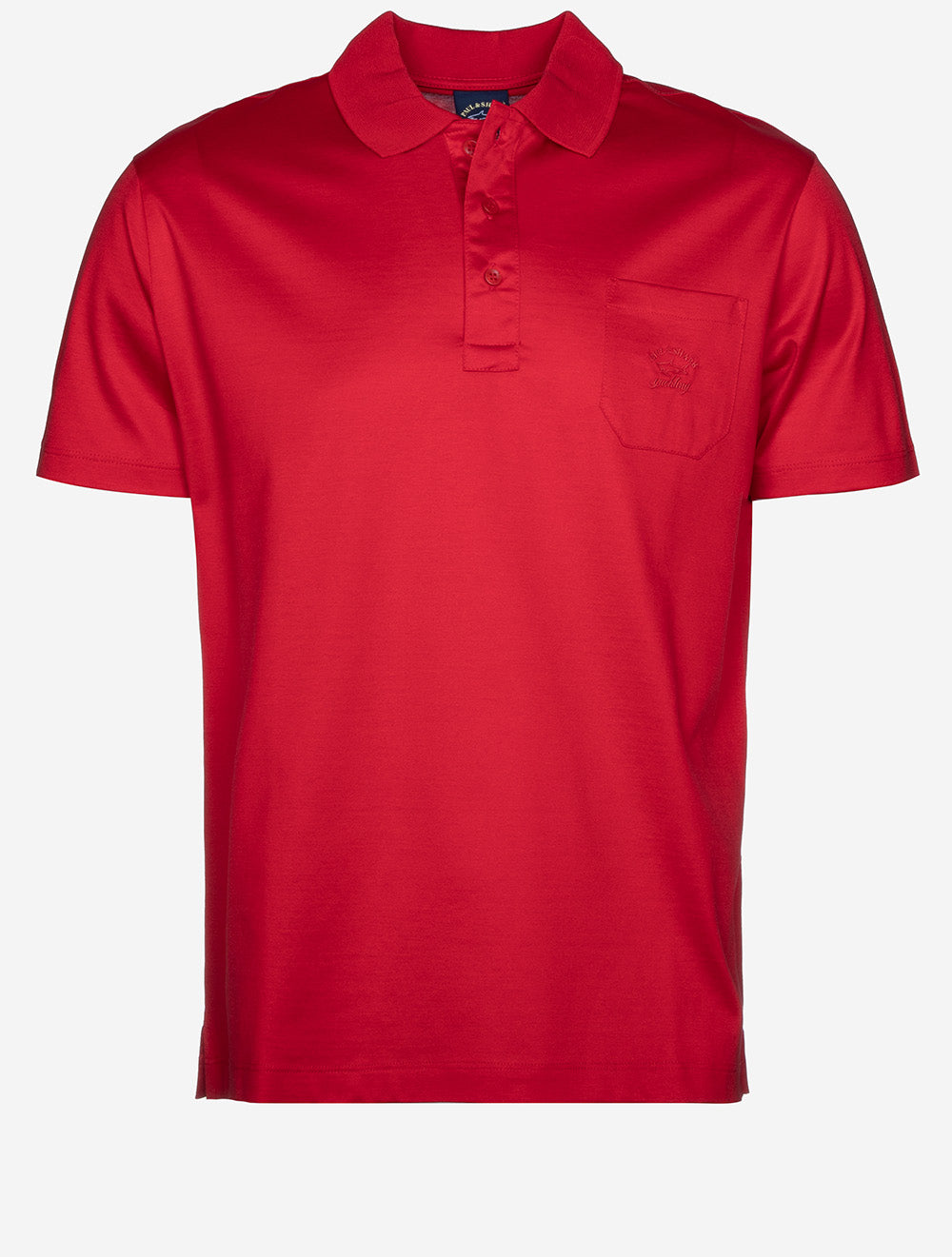 Knitted Cotton Jersey Polo Shirt Red