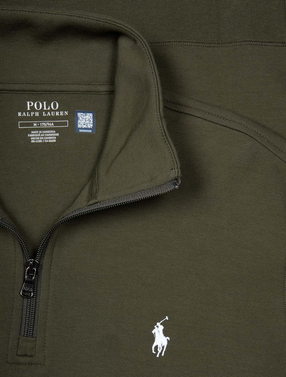 Ralph Lauren Double-Knit Quarter-Zip Pullover Green | Men's