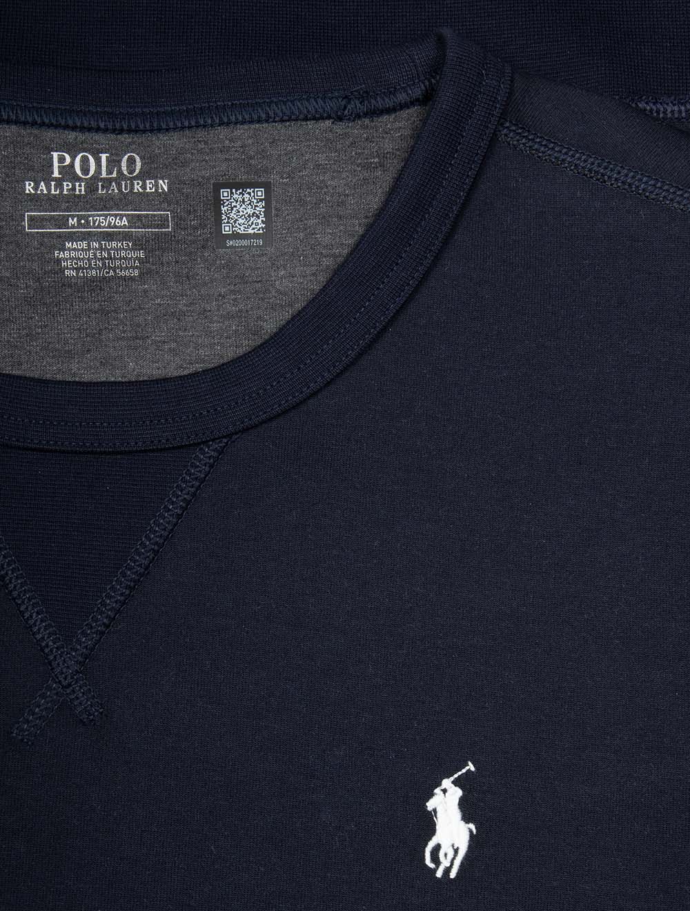 Double-Knit Crewneck Pullover Navy