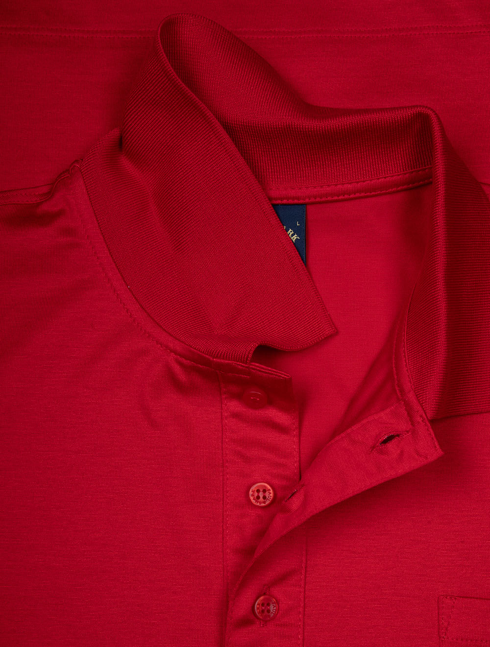 Knitted Cotton Jersey Polo Shirt Red