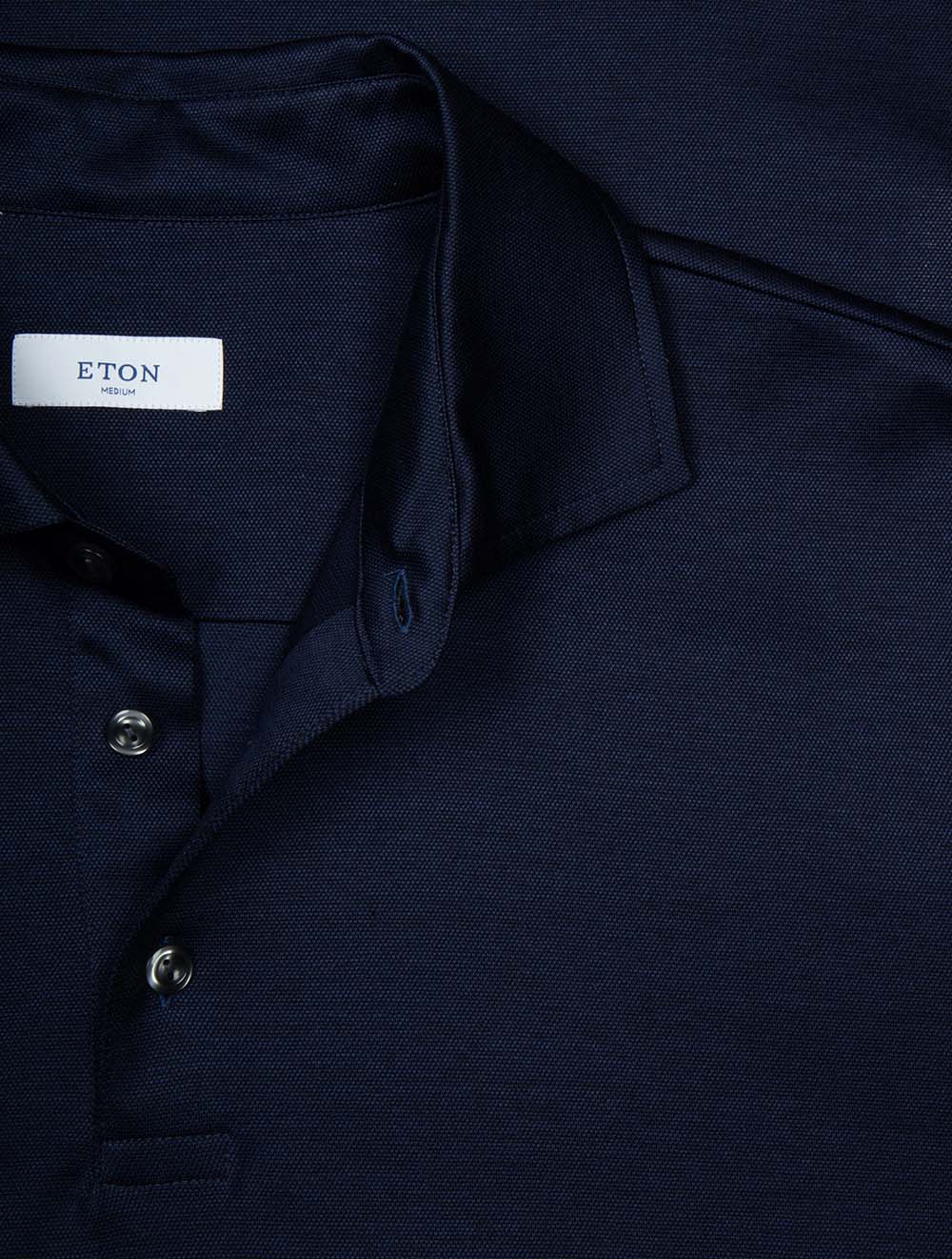 Jaquard Short Sleeve Polo Shirt Navy