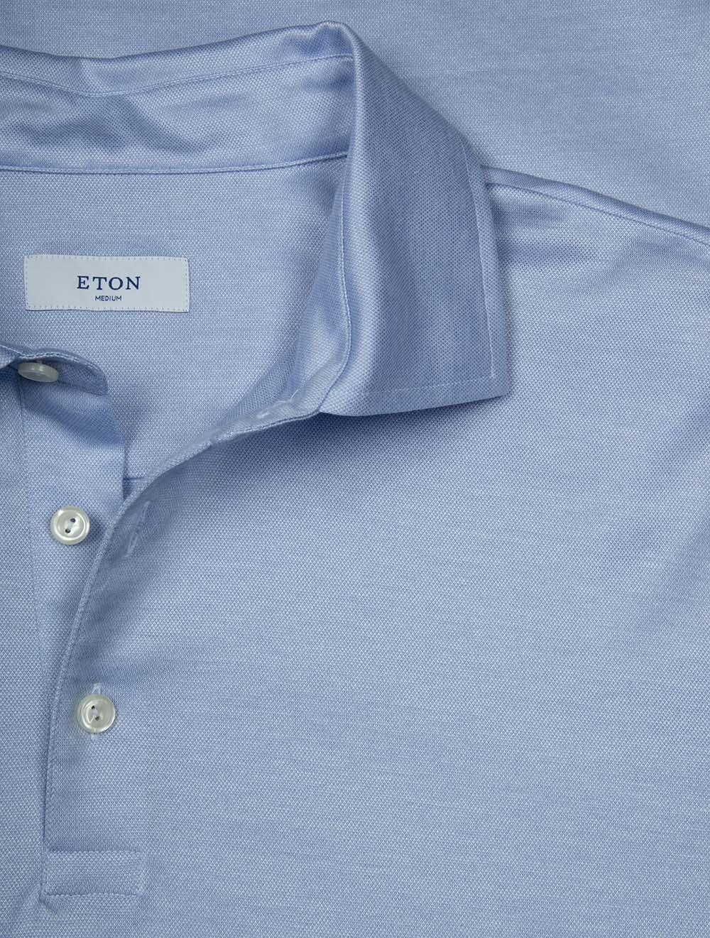 Jaquard Short Sleeve Polo Shirt Blue