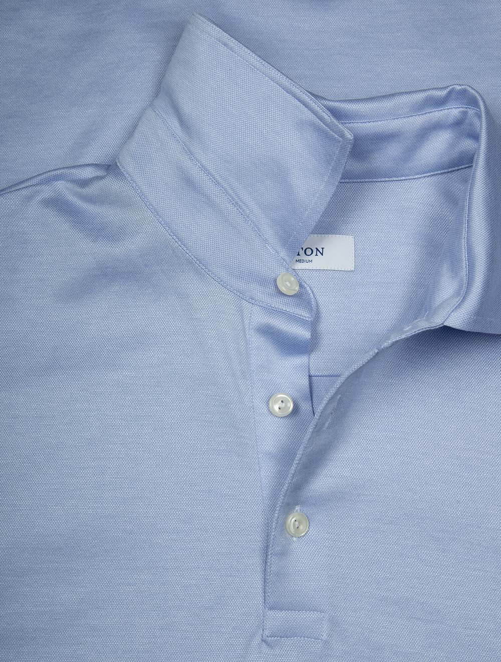 Jaquard Short Sleeve Polo Shirt Blue