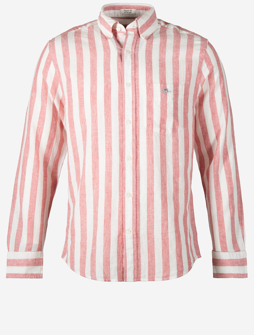Regular Cotton Linen Stripe Shirt Rose Pink