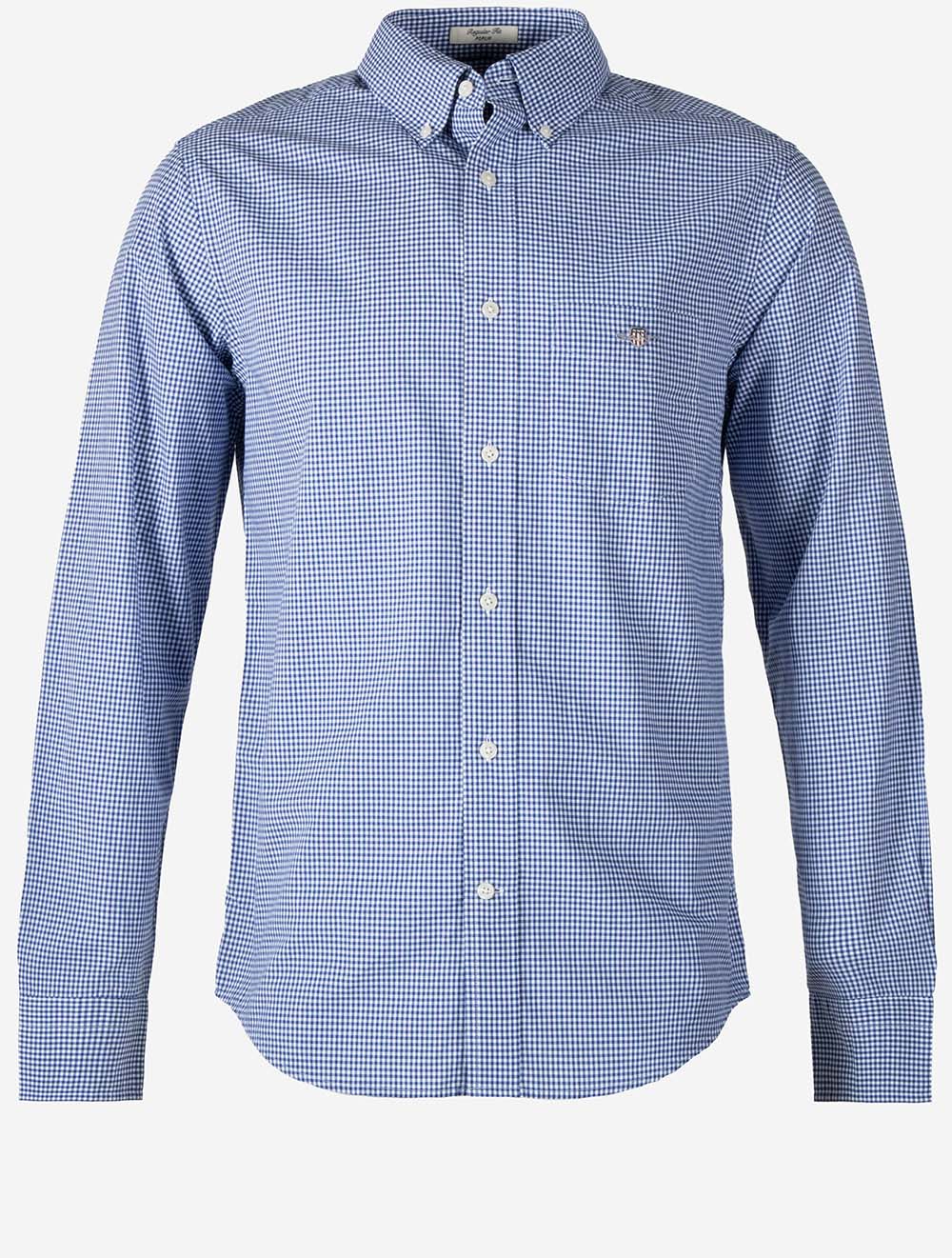 Regular Classic Poplin Gingham Shirt College Blue
